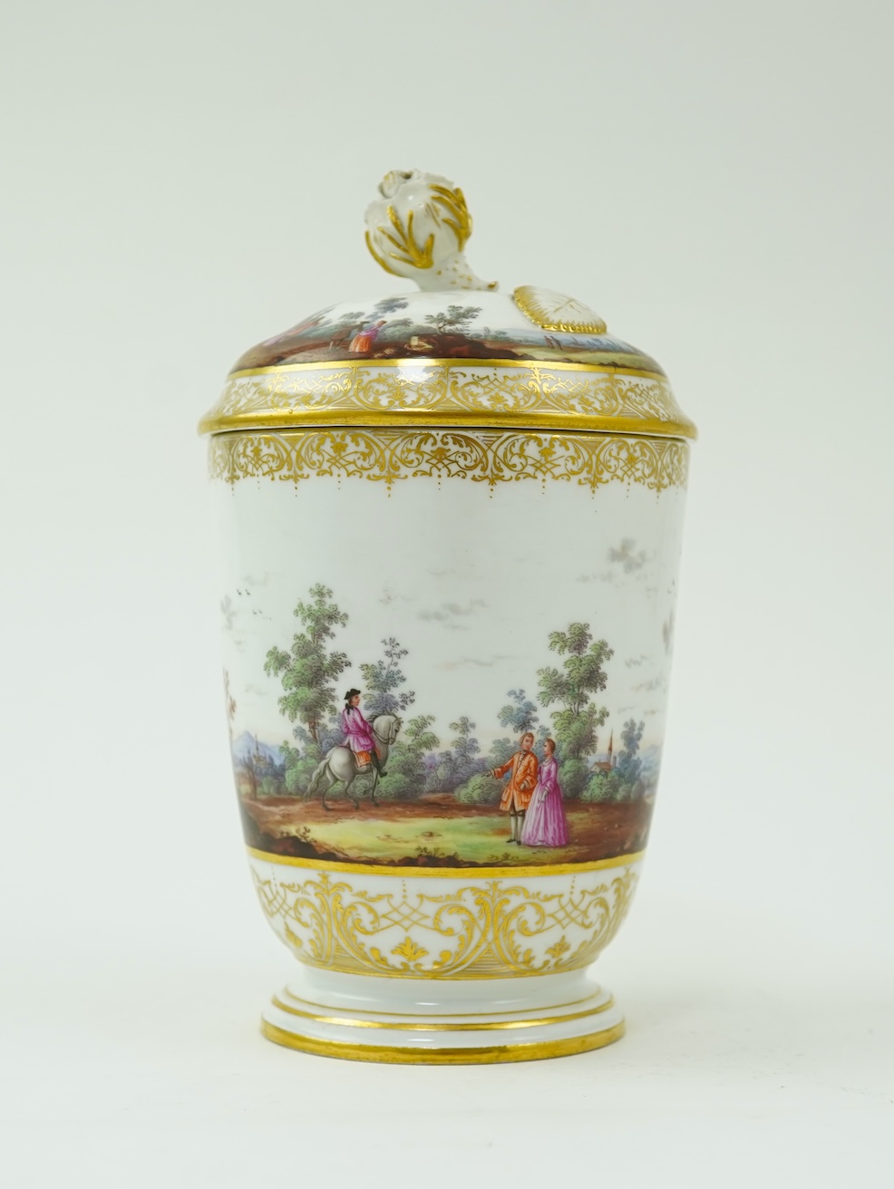 A Meissen vase and cover, 19th century
